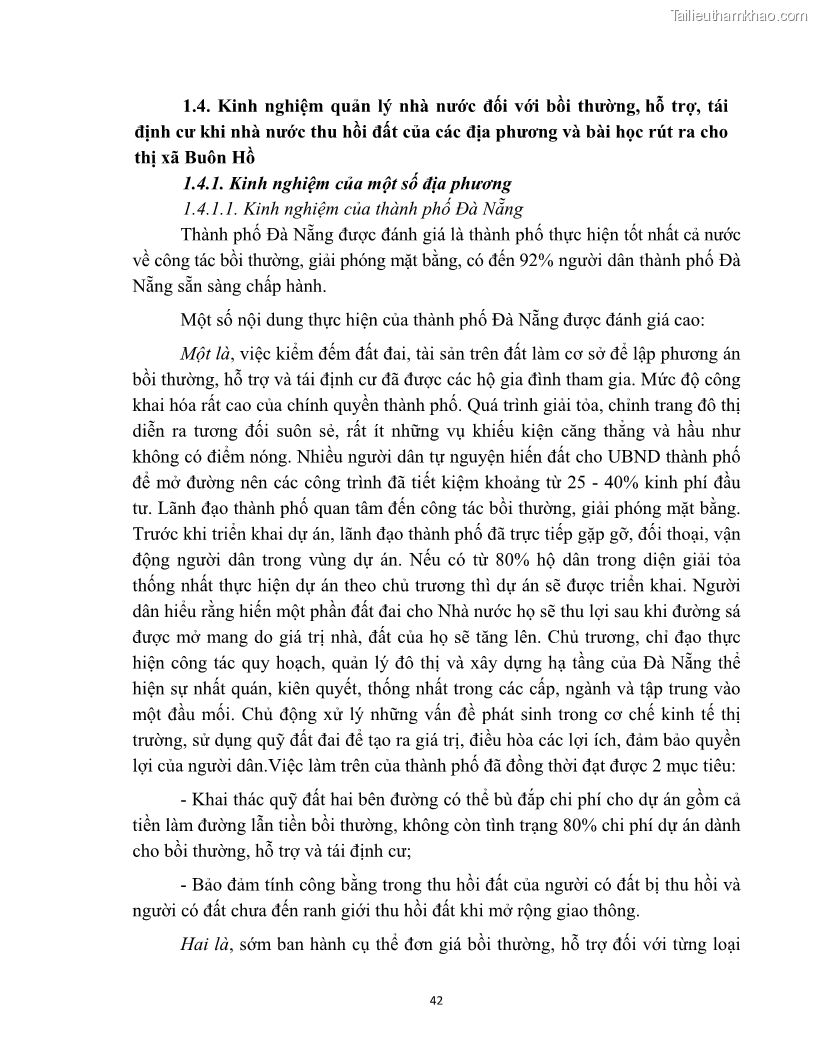 Luận văn thạc sĩ quản lý công Quản lý nhà nước về bồi thường, hỗ trợ và tái định cư khi Nhà nước thu hồi đất trên địa bàn thị xã Buôn Hồ, tỉnh Đắk Lắk - 5 Trang 49