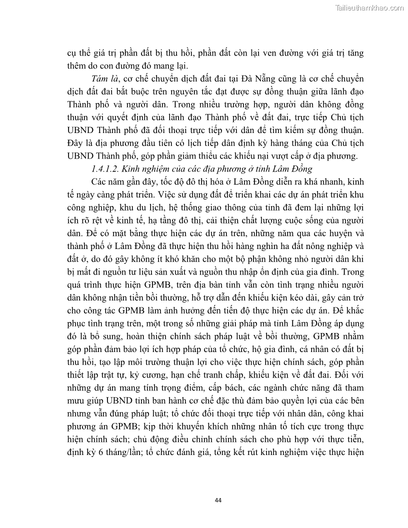 Luận văn thạc sĩ quản lý công Quản lý nhà nước về bồi thường, hỗ trợ và tái định cư khi Nhà nước thu hồi đất trên địa bàn thị xã Buôn Hồ, tỉnh Đắk Lắk - 5 Trang 51