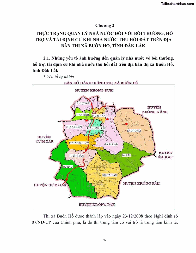 Luận văn thạc sĩ quản lý công Quản lý nhà nước về bồi thường, hỗ trợ và tái định cư khi Nhà nước thu hồi đất trên địa bàn thị xã Buôn Hồ, tỉnh Đắk Lắk - 5 Trang 54