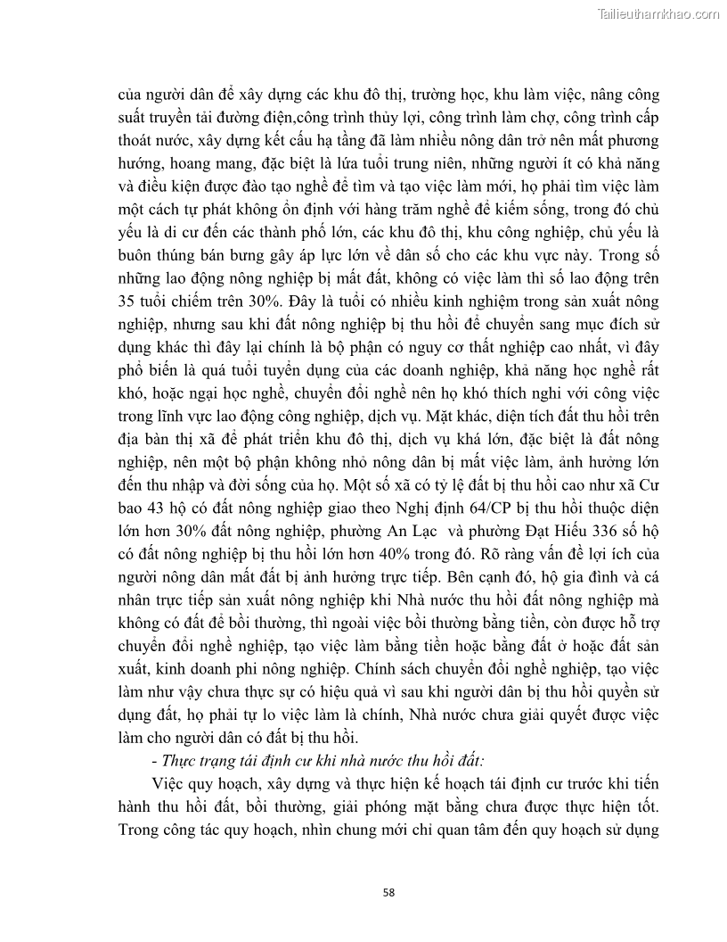 Luận văn thạc sĩ quản lý công Quản lý nhà nước về bồi thường, hỗ trợ và tái định cư khi Nhà nước thu hồi đất trên địa bàn thị xã Buôn Hồ, tỉnh Đắk Lắk - 6 Trang 65