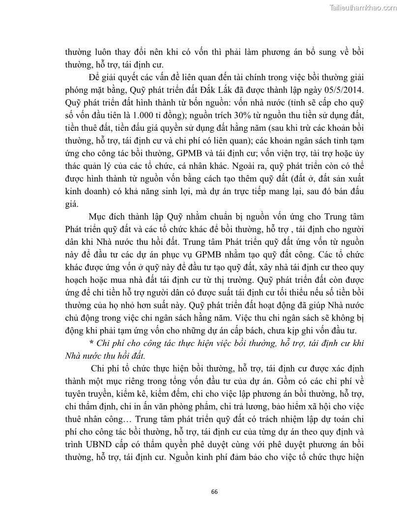 Luận văn thạc sĩ quản lý công Quản lý nhà nước về bồi thường, hỗ trợ và tái định cư khi Nhà nước thu hồi đất trên địa bàn thị xã Buôn Hồ, tỉnh Đắk Lắk - 7 Trang 73