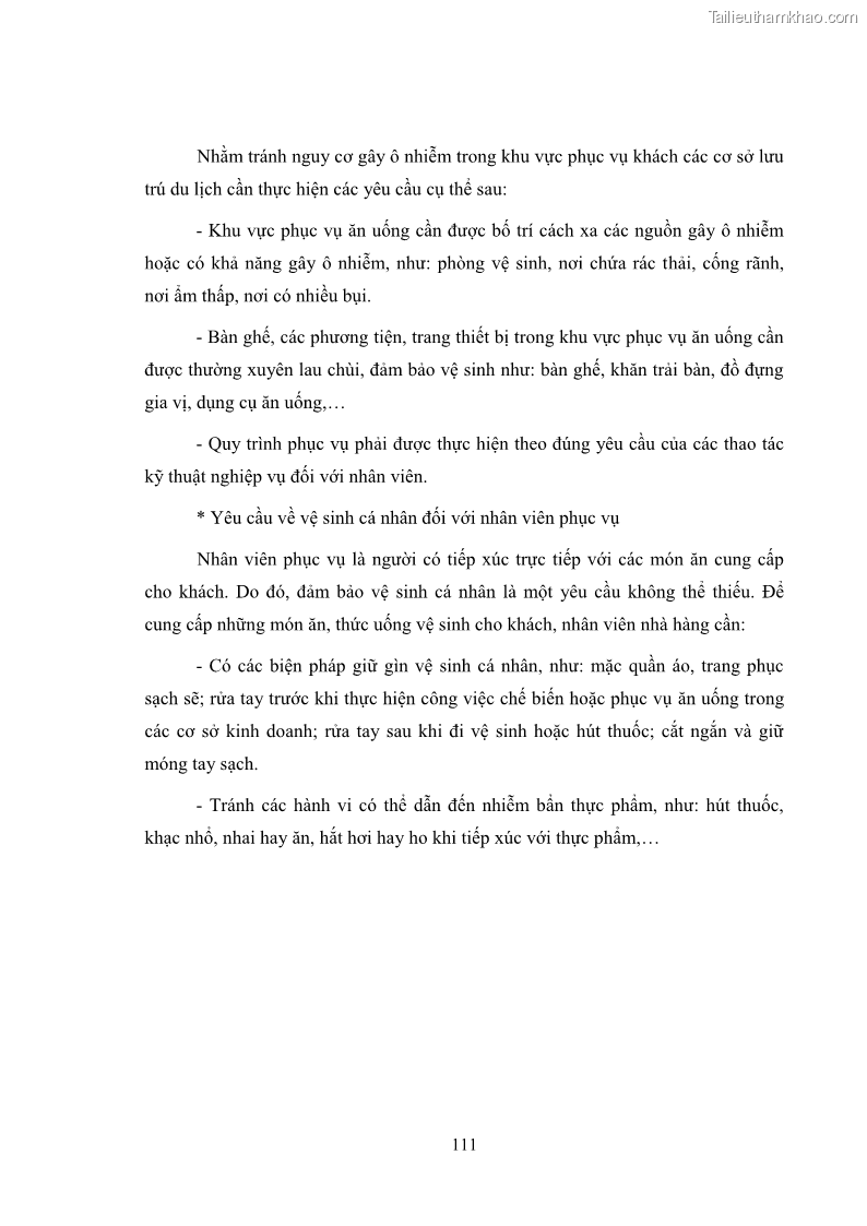 Luận văn thạc sĩ du lịch Áp dụng tiêu chuẩn kỹ năng nghề du lịch Việt Nam VTOS vào nghiên cứu lĩnh vực an ninh – an toàn trong các khách sạn 4 sao tại Hải Phòng - 10 Trang 111