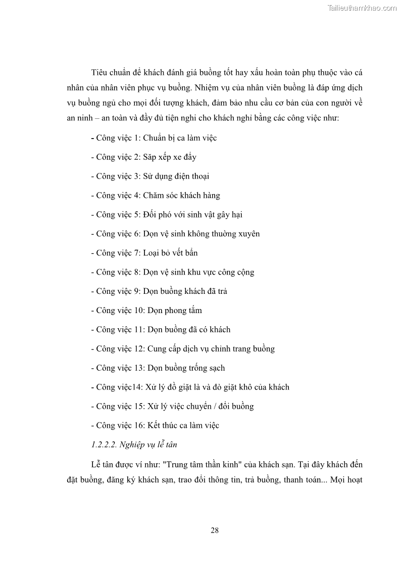 Luận văn thạc sĩ du lịch Áp dụng tiêu chuẩn kỹ năng nghề du lịch Việt Nam VTOS vào nghiên cứu lĩnh vực an ninh – an toàn trong các khách sạn 4 sao tại Hải Phòng - 3 Trang 28