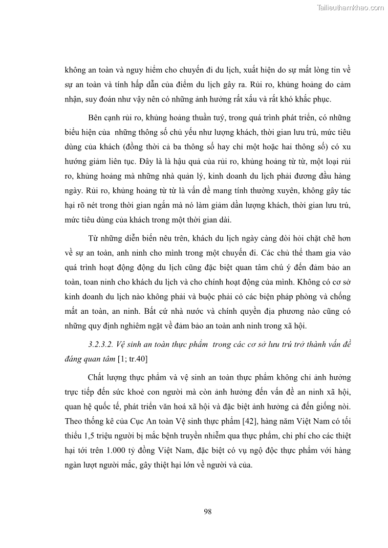 Luận văn thạc sĩ du lịch Áp dụng tiêu chuẩn kỹ năng nghề du lịch Việt Nam VTOS vào nghiên cứu lĩnh vực an ninh – an toàn trong các khách sạn 4 sao tại Hải Phòng - 9 Trang 98
