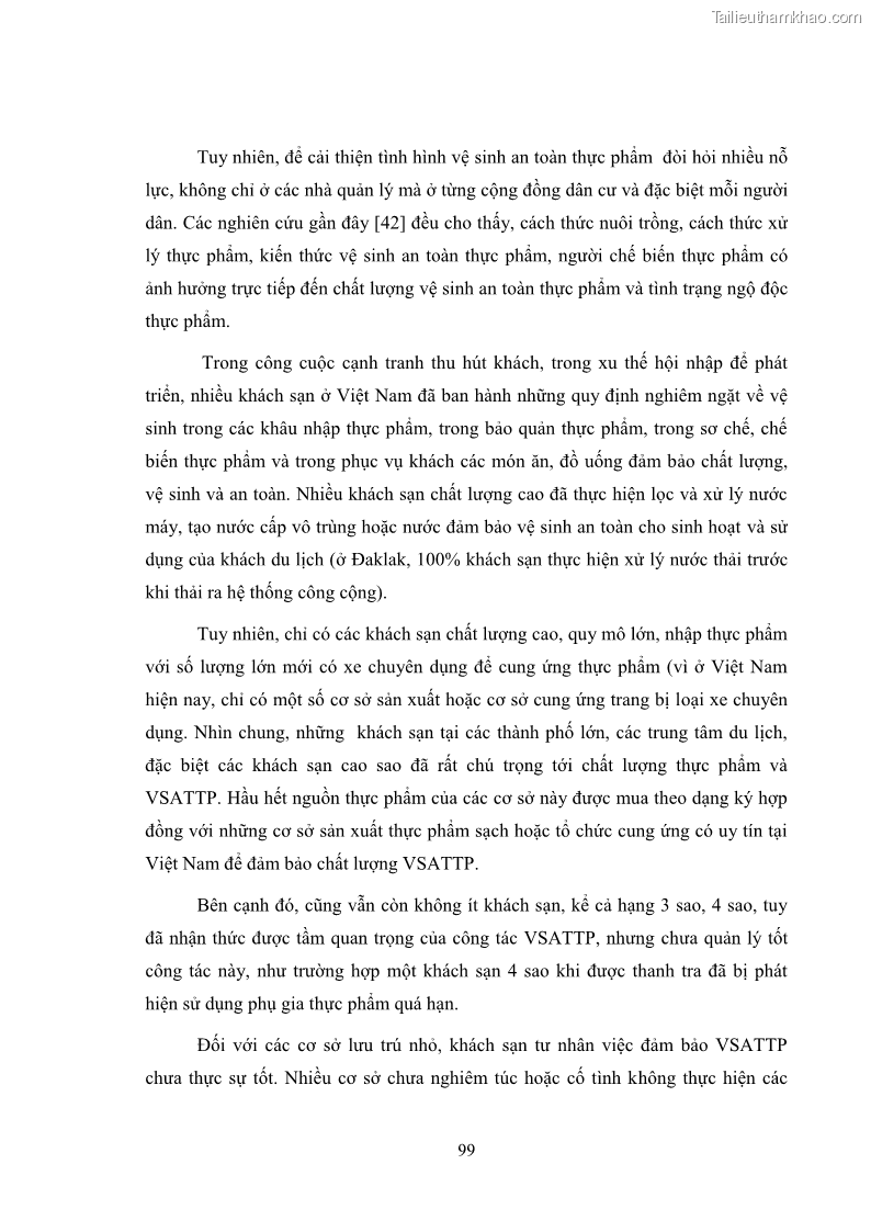 Luận văn thạc sĩ du lịch Áp dụng tiêu chuẩn kỹ năng nghề du lịch Việt Nam VTOS vào nghiên cứu lĩnh vực an ninh – an toàn trong các khách sạn 4 sao tại Hải Phòng - 9 Trang 99