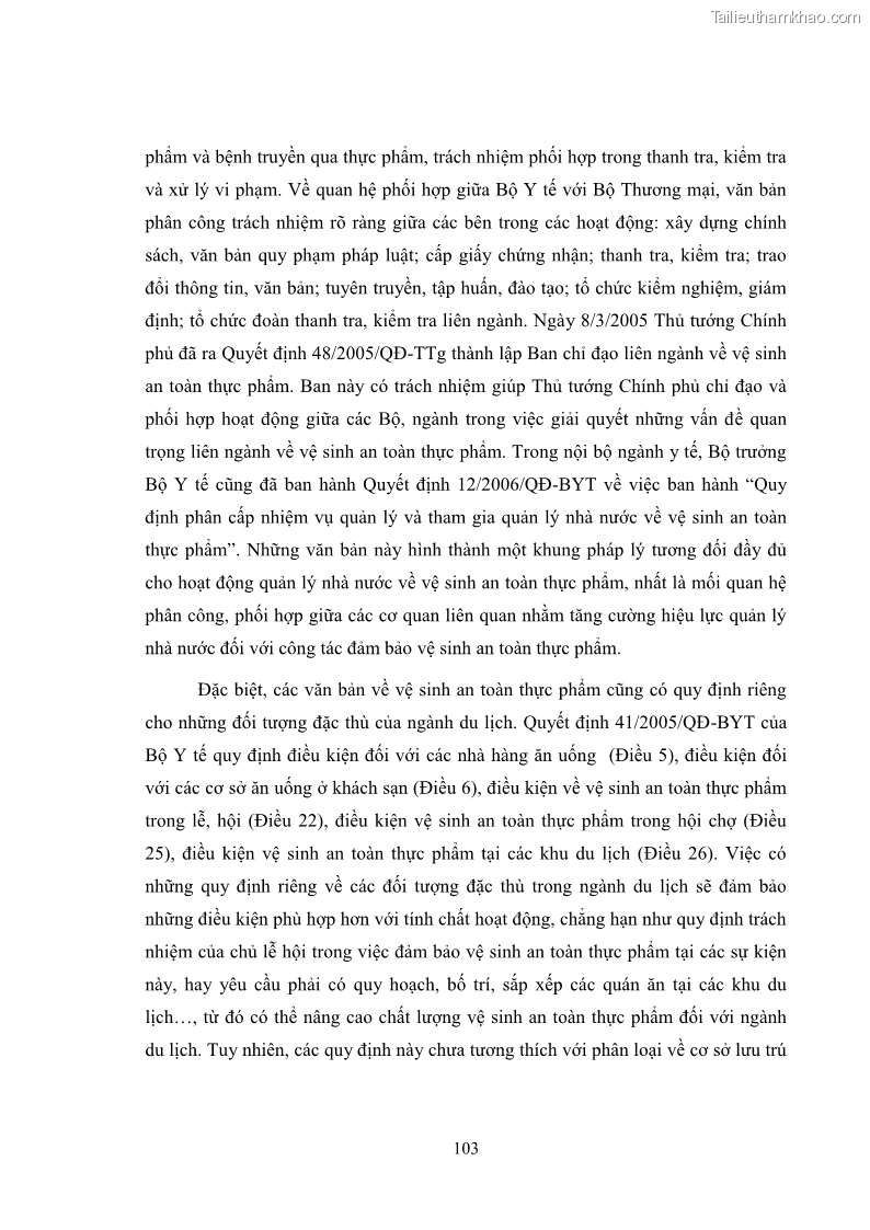 Luận văn thạc sĩ du lịch Áp dụng tiêu chuẩn kỹ năng nghề du lịch Việt Nam VTOS vào nghiên cứu lĩnh vực an ninh – an toàn trong các khách sạn 4 sao tại Hải Phòng - 9 Trang 103
