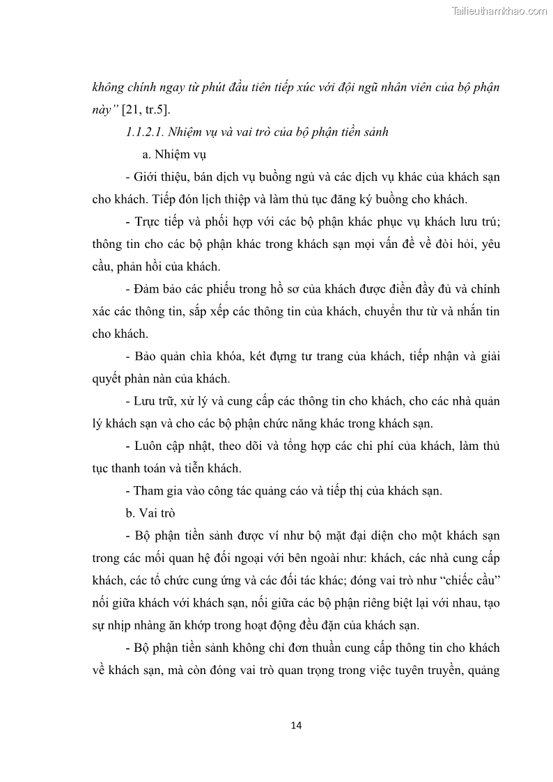 Luận văn thạc sĩ du lịch Nghiên cứu chính sách đãi ngộ nhân viên bộ phận tiền sảnh tại một số khách sạn bốn sao trên địa bàn thành phố Đà Lạt - 2 Trang 23