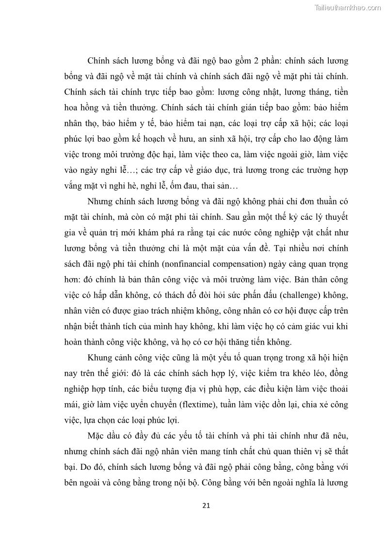 Luận văn thạc sĩ du lịch Nghiên cứu chính sách đãi ngộ nhân viên bộ phận tiền sảnh tại một số khách sạn bốn sao trên địa bàn thành phố Đà Lạt - 3 Trang 30
