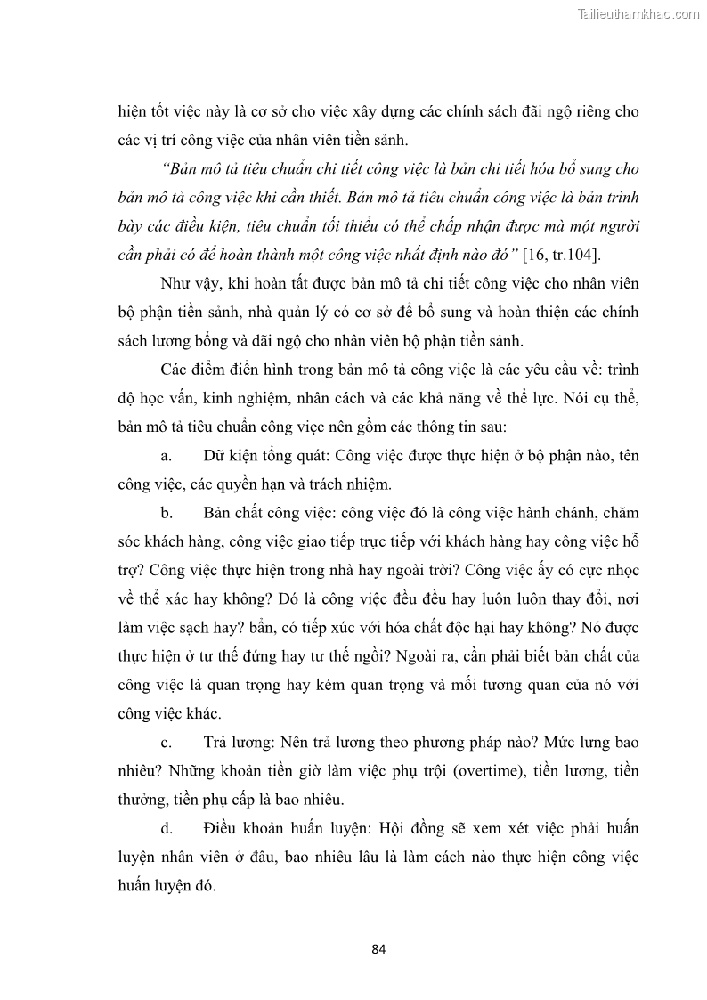 Luận văn thạc sĩ du lịch Nghiên cứu chính sách đãi ngộ nhân viên bộ phận tiền sảnh tại một số khách sạn bốn sao trên địa bàn thành phố Đà Lạt - 8 Trang 93