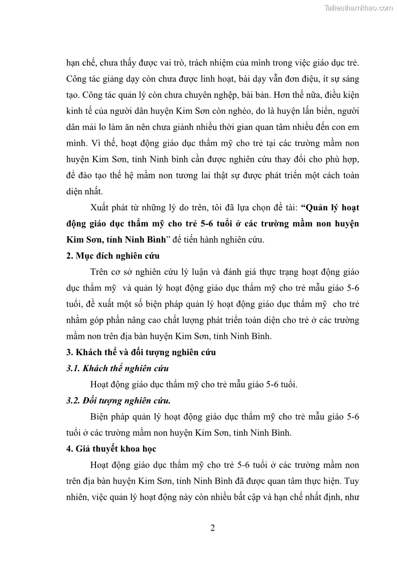 Luận văn thạc sĩ quản lý giáo dục Quản lý hoạt động giáo dục thẩm mỹ cho trẻ 5-6 tuổi ở các trường mầm non huyện Kim Sơn, tỉnh Ninh Bình - 1 Trang 12