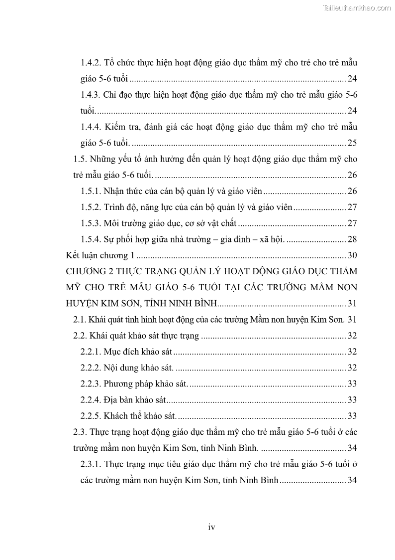 Luận văn thạc sĩ quản lý giáo dục Quản lý hoạt động giáo dục thẩm mỹ cho trẻ 5-6 tuổi ở các trường mầm non huyện Kim Sơn, tỉnh Ninh Bình - 1 Trang 6
