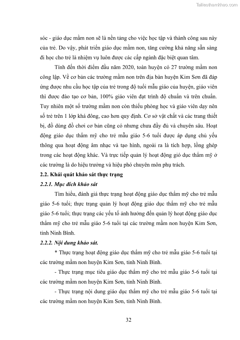Luận văn thạc sĩ quản lý giáo dục Quản lý hoạt động giáo dục thẩm mỹ cho trẻ 5-6 tuổi ở các trường mầm non huyện Kim Sơn, tỉnh Ninh Bình - 4 Trang 42