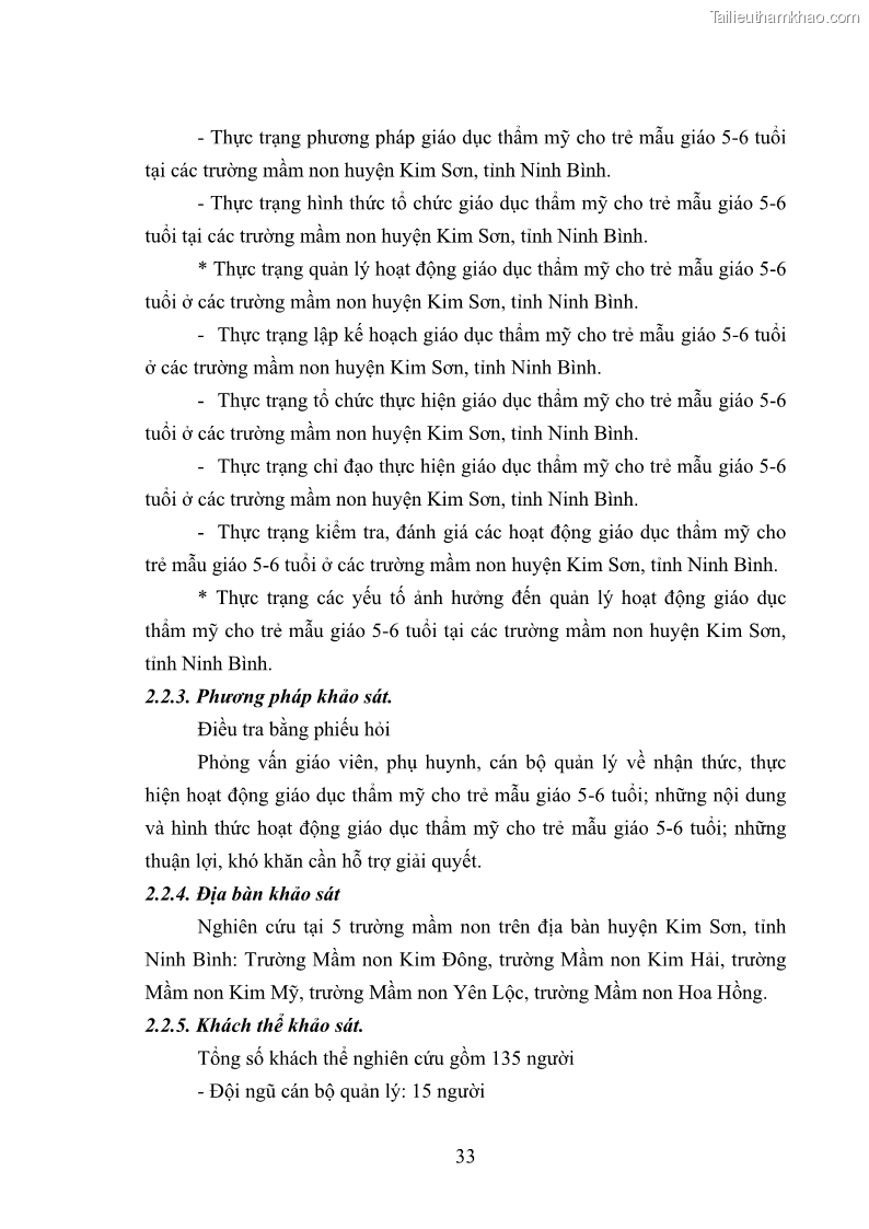 Luận văn thạc sĩ quản lý giáo dục Quản lý hoạt động giáo dục thẩm mỹ cho trẻ 5-6 tuổi ở các trường mầm non huyện Kim Sơn, tỉnh Ninh Bình - 4 Trang 43