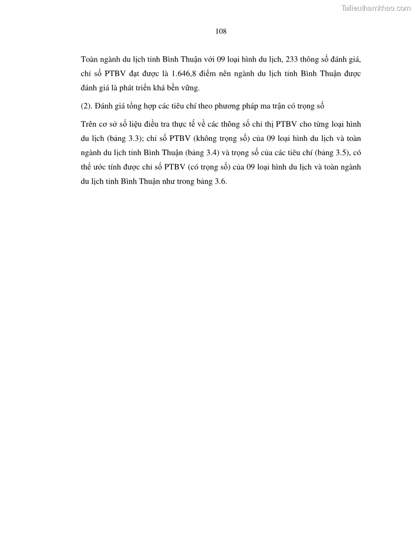 Luận văn thạc sỹ Nghiên cứu đề xuất các giải pháp bảo vệ môi trường theo định hướng phát triển bền vững du lịch tỉnh Bình Thuận - 10 Trang 120