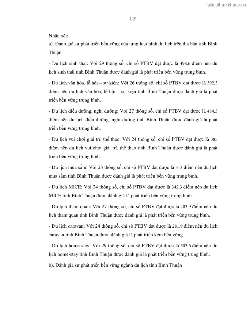 Luận văn thạc sỹ Nghiên cứu đề xuất các giải pháp bảo vệ môi trường theo định hướng phát triển bền vững du lịch tỉnh Bình Thuận - 11 Trang 131