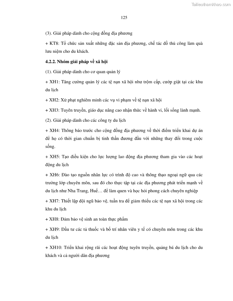 Luận văn thạc sỹ Nghiên cứu đề xuất các giải pháp bảo vệ môi trường theo định hướng phát triển bền vững du lịch tỉnh Bình Thuận - 12 Trang 137