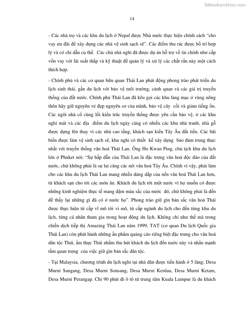 Luận văn thạc sỹ Nghiên cứu đề xuất các giải pháp bảo vệ môi trường theo định hướng phát triển bền vững du lịch tỉnh Bình Thuận - 3 Trang 26