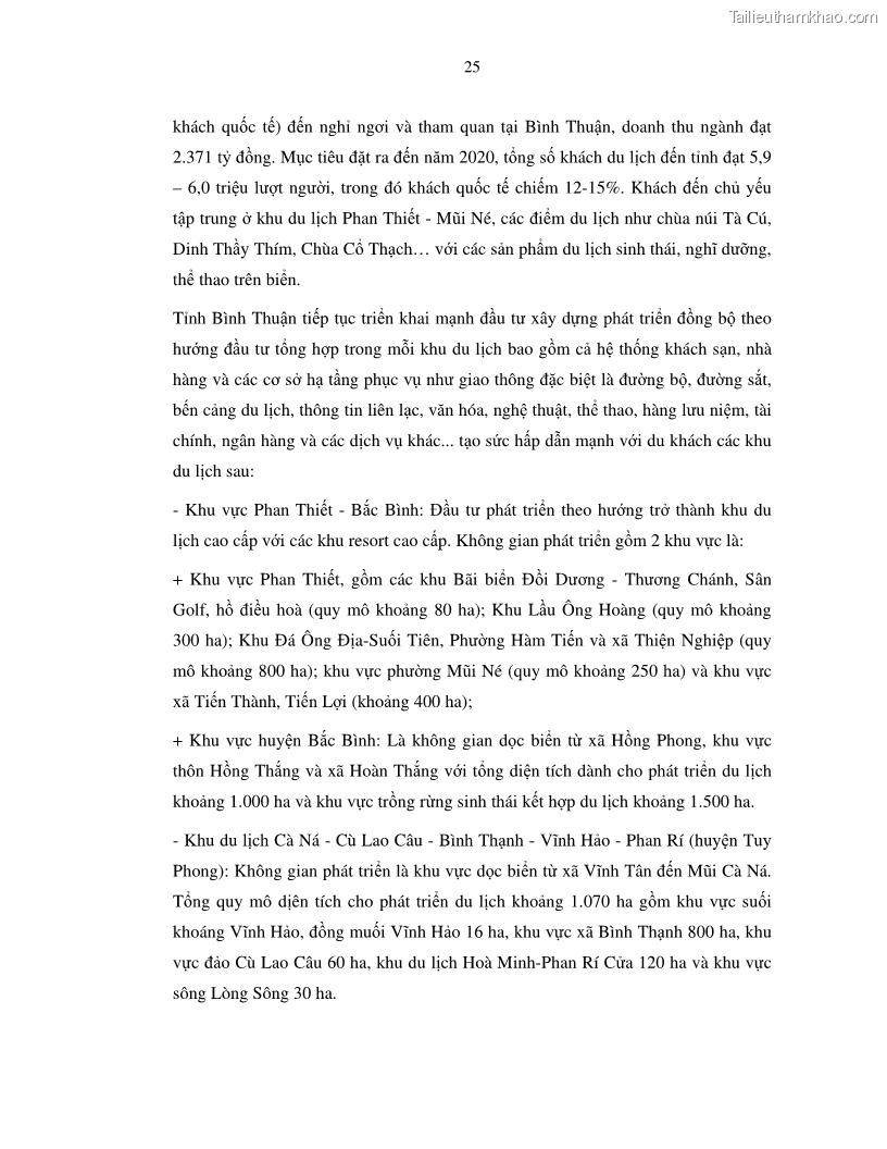 Luận văn thạc sỹ Nghiên cứu đề xuất các giải pháp bảo vệ môi trường theo định hướng phát triển bền vững du lịch tỉnh Bình Thuận - 4 Trang 37