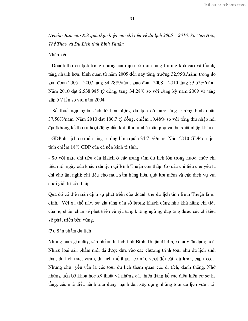Luận văn thạc sỹ Nghiên cứu đề xuất các giải pháp bảo vệ môi trường theo định hướng phát triển bền vững du lịch tỉnh Bình Thuận - 4 Trang 46