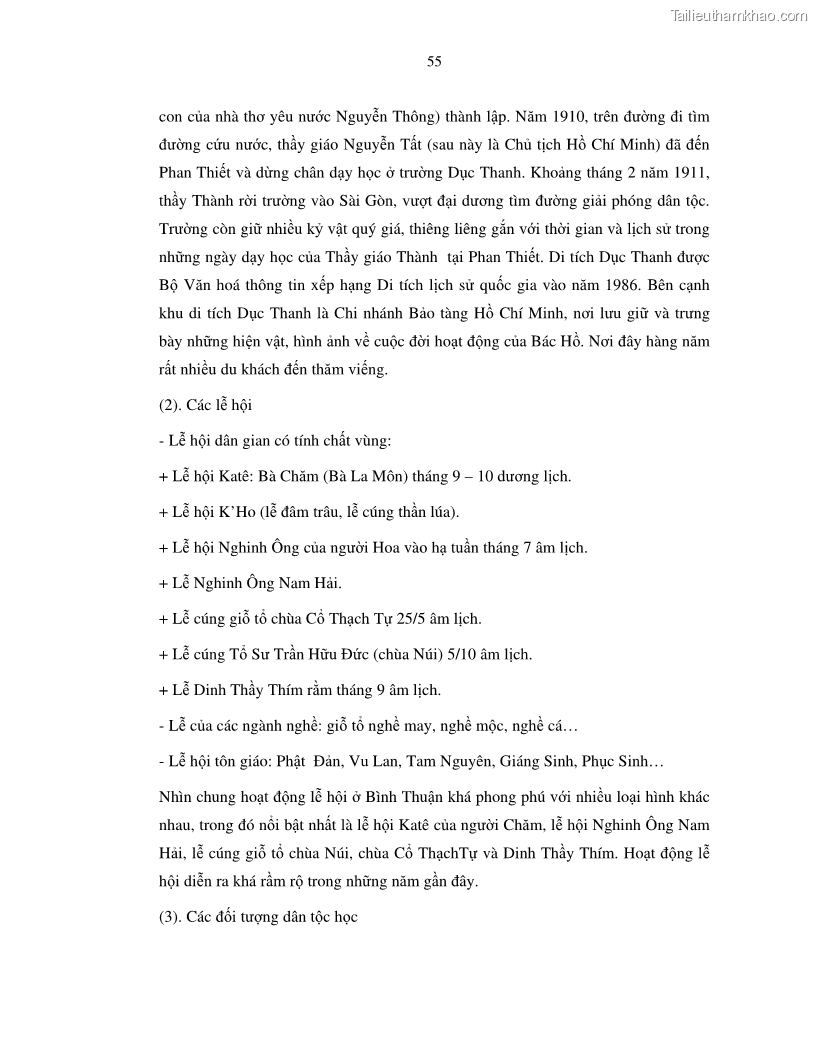 Luận văn thạc sỹ Nghiên cứu đề xuất các giải pháp bảo vệ môi trường theo định hướng phát triển bền vững du lịch tỉnh Bình Thuận - 6 Trang 67