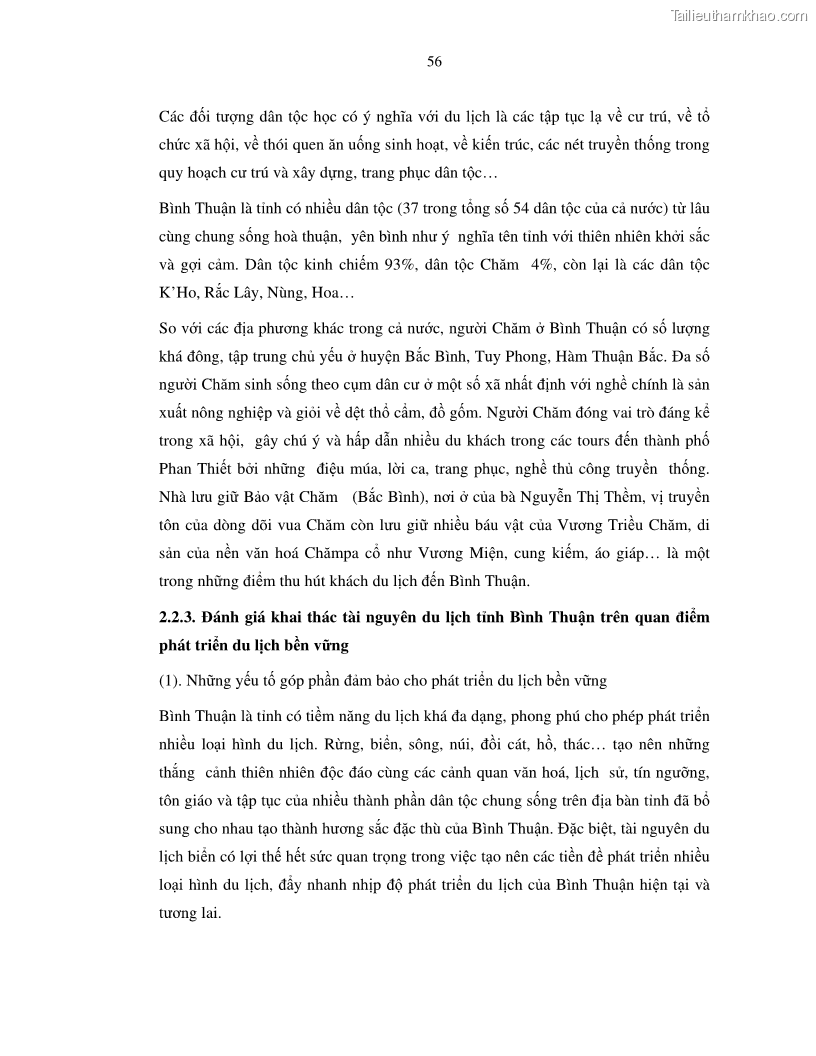 Luận văn thạc sỹ Nghiên cứu đề xuất các giải pháp bảo vệ môi trường theo định hướng phát triển bền vững du lịch tỉnh Bình Thuận - 6 Trang 68