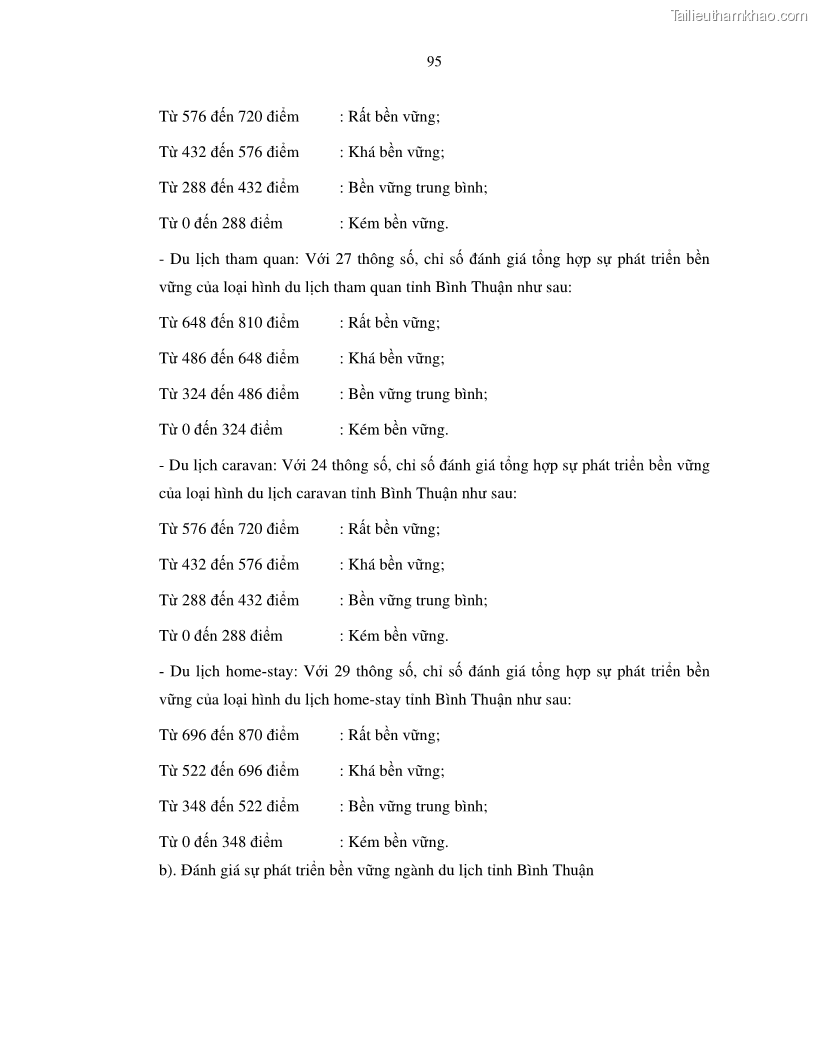 Luận văn thạc sỹ Nghiên cứu đề xuất các giải pháp bảo vệ môi trường theo định hướng phát triển bền vững du lịch tỉnh Bình Thuận - 9 Trang 107