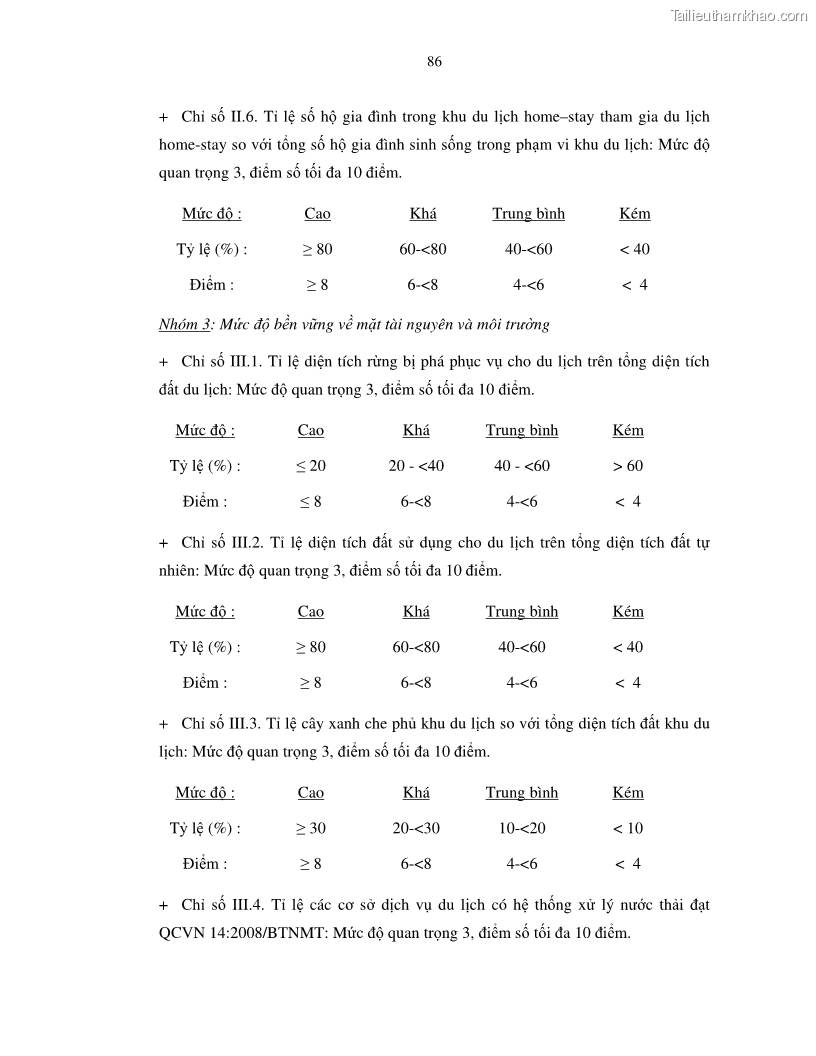 Luận văn thạc sỹ Nghiên cứu đề xuất các giải pháp bảo vệ môi trường theo định hướng phát triển bền vững du lịch tỉnh Bình Thuận - 9 Trang 98