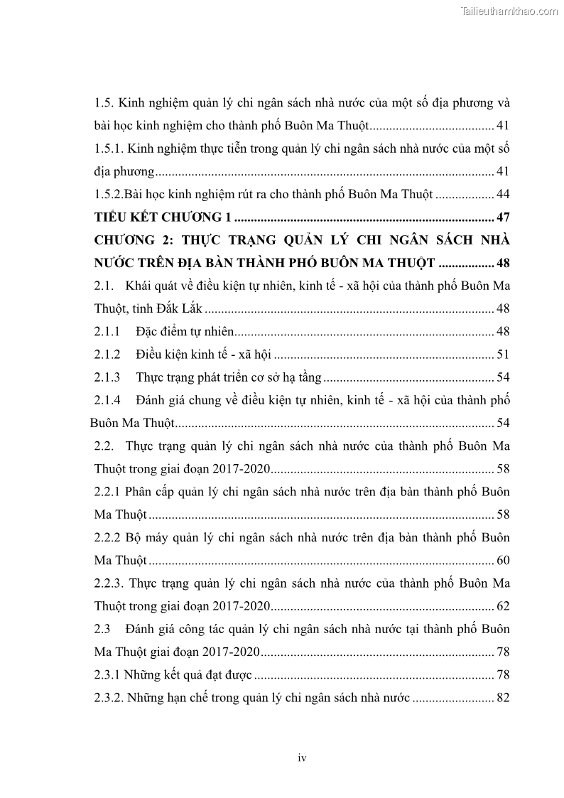 Luận văn thạc sĩ quản lý công Quản lý chi ngân sách nhà nước trên địa bàn thành phố Buôn Ma Thuột, tỉnh Đắk Lắk - 1 Trang 6
