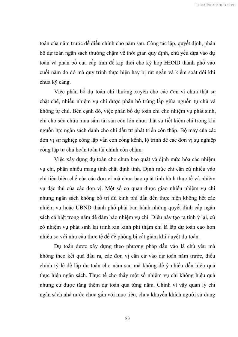Luận văn thạc sĩ quản lý công Quản lý chi ngân sách nhà nước trên địa bàn thành phố Buôn Ma Thuột, tỉnh Đắk Lắk - 8 Trang 94