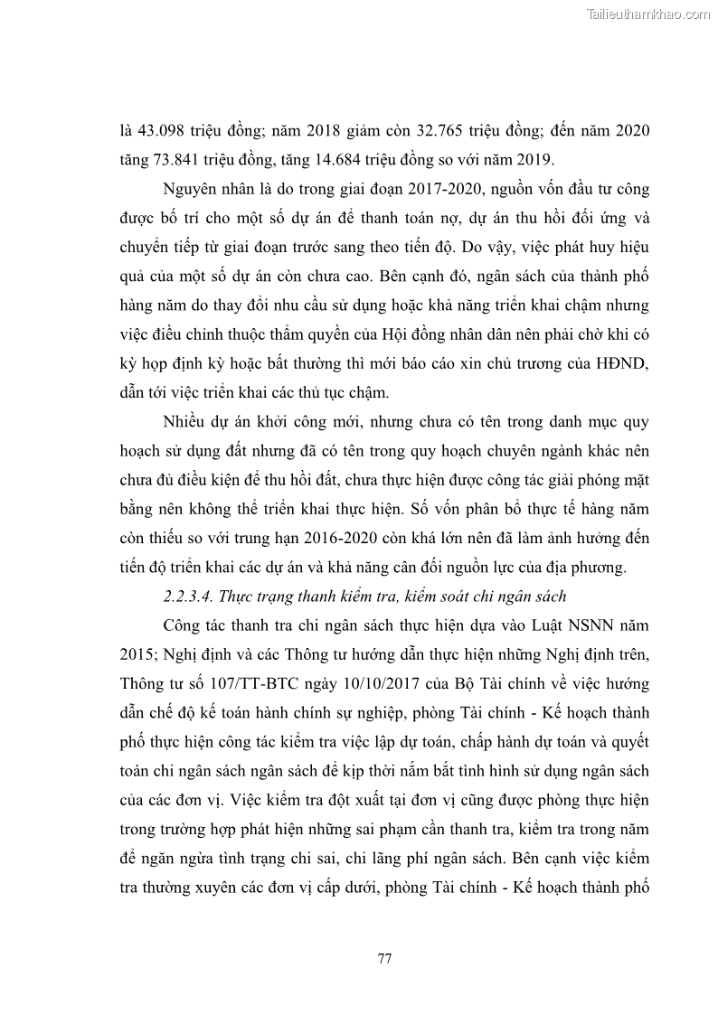Luận văn thạc sĩ quản lý công Quản lý chi ngân sách nhà nước trên địa bàn thành phố Buôn Ma Thuột, tỉnh Đắk Lắk - 8 Trang 88