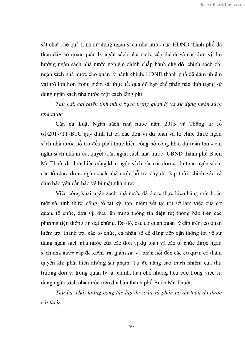 Luận văn thạc sĩ quản lý công Quản lý chi ngân sách nhà nước trên địa bàn thành phố Buôn Ma Thuột, tỉnh Đắk Lắk - 8 Trang 90
