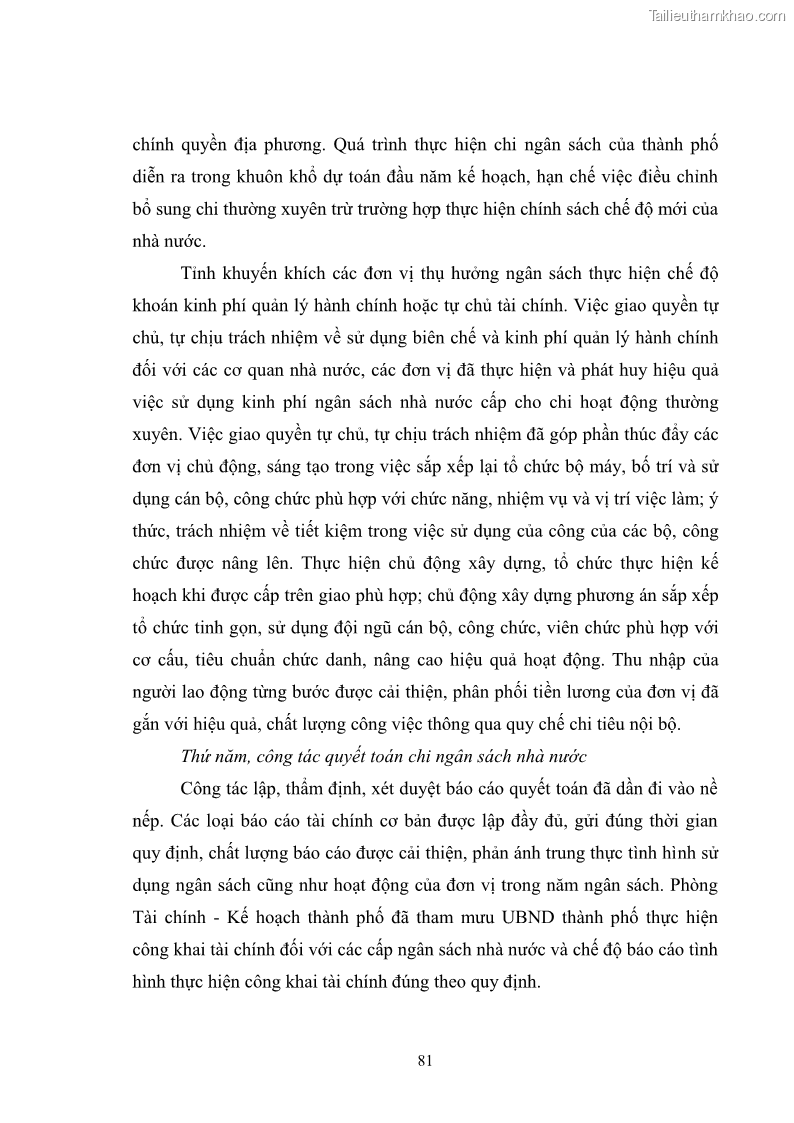 Luận văn thạc sĩ quản lý công Quản lý chi ngân sách nhà nước trên địa bàn thành phố Buôn Ma Thuột, tỉnh Đắk Lắk - 8 Trang 92