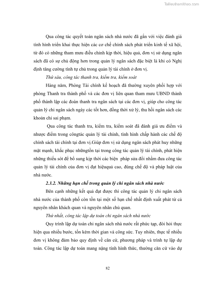 Luận văn thạc sĩ quản lý công Quản lý chi ngân sách nhà nước trên địa bàn thành phố Buôn Ma Thuột, tỉnh Đắk Lắk - 8 Trang 93