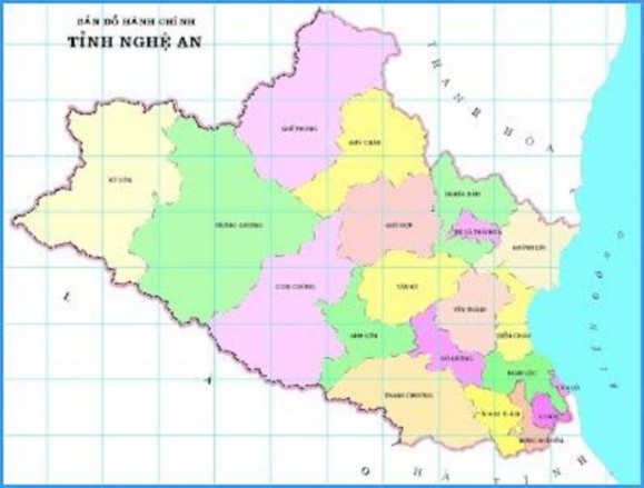 Hình 2 1 Bản đồ hành chính tỉnh Nghệ An Nghệ An có 468 km đường biên giới 1