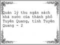 Quản lý thu ngân sách nhà nước của thành phố Tuyên Quang, tỉnh Tuyên Quang - 2