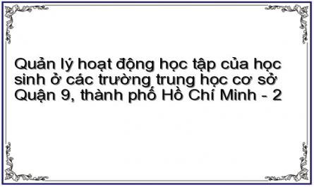 Quản lý hoạt động học tập của học sinh ở các trường trung học cơ sở Quận 9, thành phố Hồ Chí Minh - 2