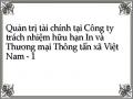 Quản trị tài chính tại Công ty trách nhiệm hữu hạn In và Thương mại Thông tấn xã Việt Nam - 1