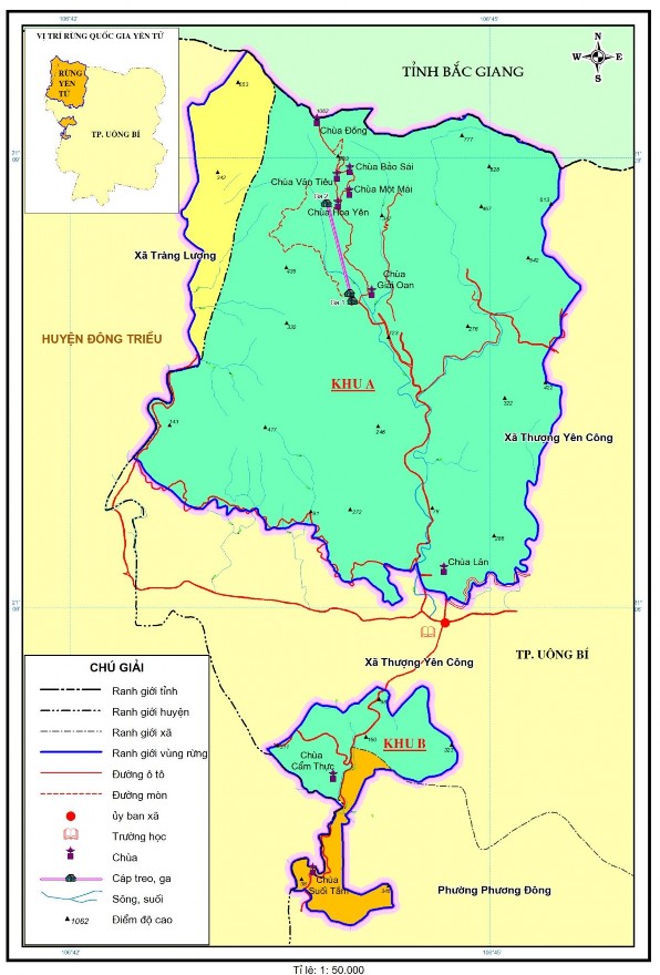 Hình 2 1 Bản đồ vị trí địa lý khu vực rừng Quốc gia Yên Tử 2 1 2 Địa hình 1