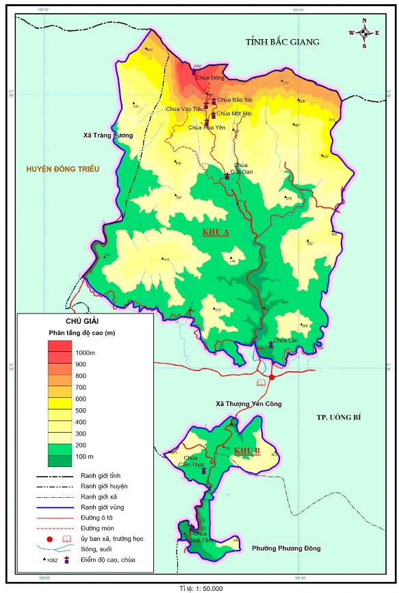 Hình 2 2 Bản đồ địa hình khu vực rừng Quốc gia Yên Tử 2 1 3 Khí hậu Tài 2