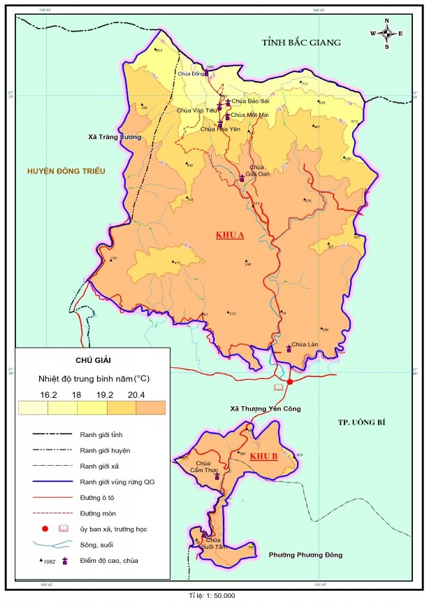 Hình 2 3 Bản đồ nhiệt độ khu vực rừng Quốc gia Yên Tử 2 1 4 Thủy văn Tài 1