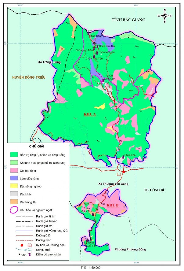 Hình 2 4 Bản đồ hiện trạng thực vật khu vực rừng Quốc gia Yên Tử Bảng 2 5 1