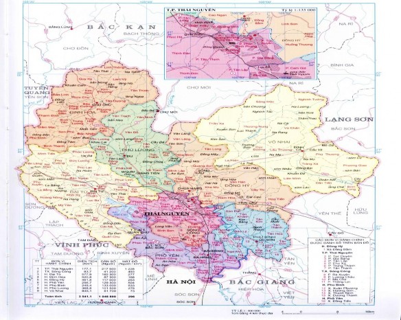 Hình 2 1 Bản đồ hành chính tỉnh Thái Nguyên 2 1 2 Đặc điểm địa hình Thái 1