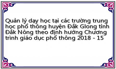 Quản lý dạy học tại các trường trung học phổ thông huyện Đắk Glong tỉnh Đắk Nông theo định hướng Chương trình giáo dục phổ thông 2018 - 15