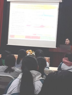 Hình 1 Một giờ học giáo dục giới tính của thầy trò trường THCS Nông Trang 1