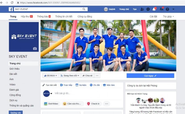 Page Facebook quảng cáo 2