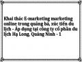 Khai thác E-marketing marketing online trong quảng bá, xúc tiến du lịch - Áp dụng tại công ty cổ phần du lịch Hạ Long, Quảng Ninh