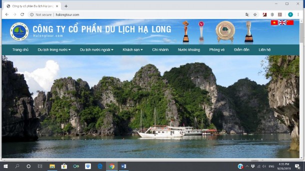 Hình ảnh trang chủ Website của Công ty Cổ phần Du lịch Hạ Long Quảng Ninh Ngay 1