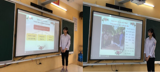 Hình 3 Học sinh giới thiệu quan điểm Nho giáo trong Dân ca Quan họ Bắc Ninh 3