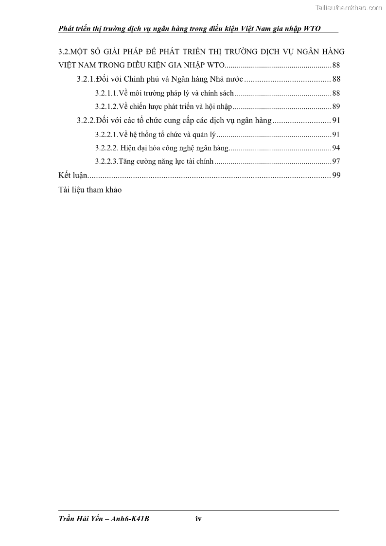 Khóa luận tốt nghiệp Phát triển thị trường dịch vụ ngân hàng trong điều kiện Việt Nam gia nhập WTO - 1 Trang 5