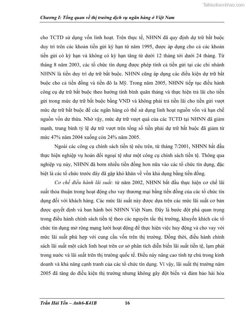 Khóa luận tốt nghiệp Phát triển thị trường dịch vụ ngân hàng trong điều kiện Việt Nam gia nhập WTO - 2 Trang 24